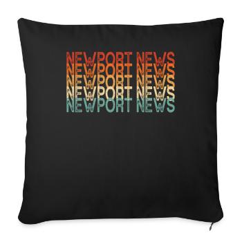 Newport news - Sofa pillowcase 17,3'' x 17,3'' (45 x 45 cm) - black - Front