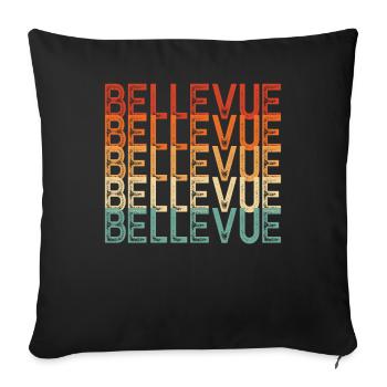 Bellevue - Housse de coussin décorative 45 x 45 cm - noir - Devant