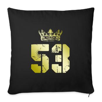 53 Zahl Krone - Sofakissenbezug 45 x 45 cm - Schwarz - Vorne