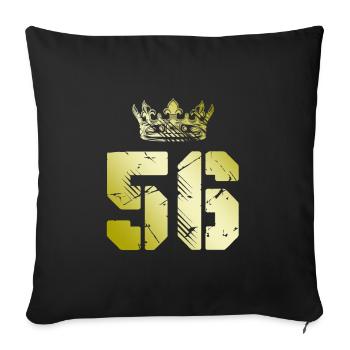 56 Couronne numérique - Housse de coussin décorative 45 x 45 cm - noir - Devant