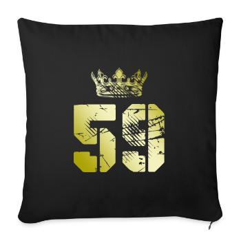 59 Couronne numérique - Housse de coussin décorative 45 x 45 cm - noir - Devant