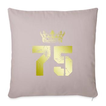 75 Number crown - Sofa pillowcase 17,3'' x 17,3'' (45 x 45 cm) - light taupe - Front