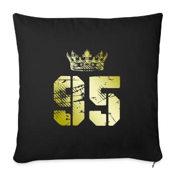 95 Number crown - Sofa pillowcase 17,3'' x 17,3'' (45 x 45 cm) - black - Front