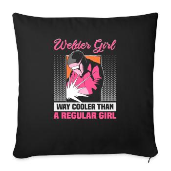 Conception de spruch de soudeur pour les métallurgistes - Housse de coussin décorative 45 x 45 cm - noir - Devant