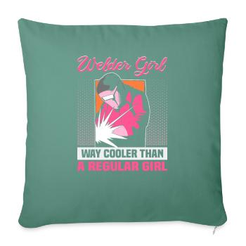 Conception de spruch de soudeur pour les métallurgistes - Housse de coussin décorative 45 x 45 cm - vert sapin - Devant