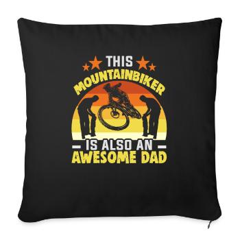 Mountain biker Father's Day Downhiller E biker - Sofa pillowcase 17,3'' x 17,3'' (45 x 45 cm) - black - Front