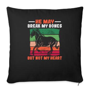 Design équestre et équestre pour les amoureux des chevaux - Housse de coussin décorative 45 x 45 cm - noir - Devant