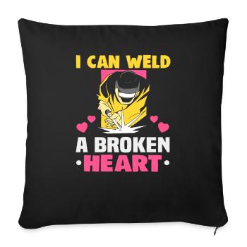 Welder Spruch Design for MetalWorkers - Sofa pillowcase 17,3'' x 17,3'' (45 x 45 cm) - black - Front