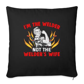 Welder Spruch Design for MetalWorkers - Sofa pillowcase 17,3'' x 17,3'' (45 x 45 cm) - black - Front