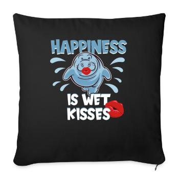 Cold Nose Warm Heart Manatee Chubby Manatee - Sofa pillowcase 17,3'' x 17,3'' (45 x 45 cm) - black - Front