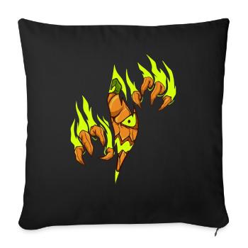 Jack O'Lantern - Evil Halloween Pumpkin - Sofa pillowcase 17,3'' x 17,3'' (45 x 45 cm) - black - Front