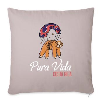 Pura Vida Costa Rica Sloth Parachute Vol - Housse de coussin décorative 45 x 45 cm - taupe clair - Devant
