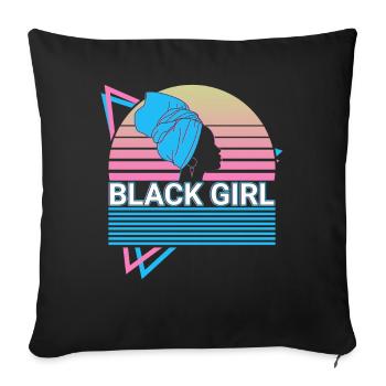Schwarzes Mädchen Schwarze Geschichte Melanin Schw - Sofakissenbezug 45 x 45 cm - Schwarz - Vorne