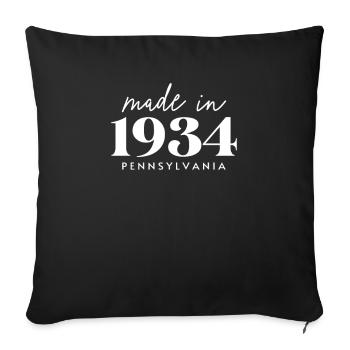 Fabriqué en 1934 en Pennsylvanie. Fête d’anniversaire mignonne - Housse de coussin décorative 45 x 45 cm - noir - Devant