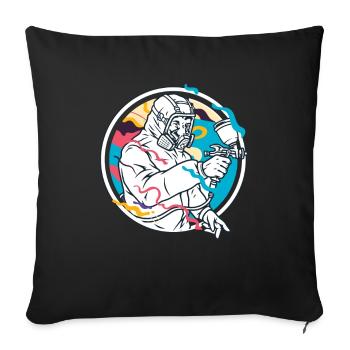 Painter Paint Gun - Sofa pillowcase 17,3'' x 17,3'' (45 x 45 cm) - black - Front