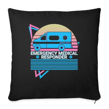 Intervenant médical d’urgence Ambulancier paramédical EMR Paramédicaux - Housse de coussin décorative 45 x 45 cm - noir - Devant
