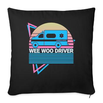 Wee Woo Driver Ambulance Driver Retro - Sofa pillowcase 17,3'' x 17,3'' (45 x 45 cm) - black - Front