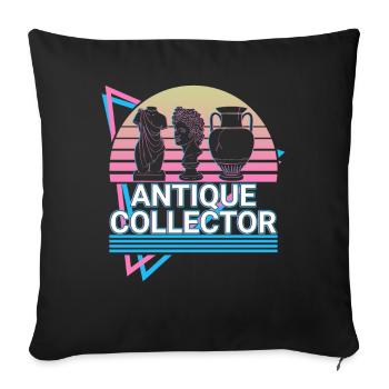 Antiques Collector Antiquarian Retro - Sofa pillowcase 17,3'' x 17,3'' (45 x 45 cm) - black - Front