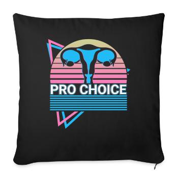 Pro Choice Reproduktive Rechte Retro - Sofakissenbezug 45 x 45 cm - Schwarz - Vorne