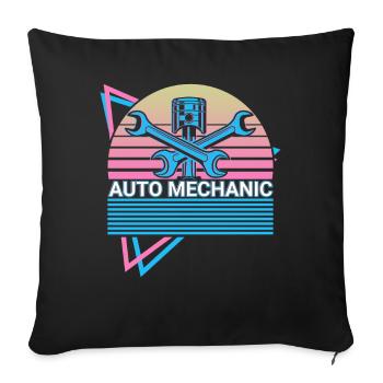 Car mechanic Car mechanic Retro - Sofa pillowcase 17,3'' x 17,3'' (45 x 45 cm) - black - Front