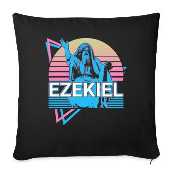 Ézéchiel Prophète hébreu Juif Juif Rétro - Housse de coussin décorative 45 x 45 cm - noir - Devant