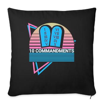 10 Commandments Christianity Retro - Sofa pillowcase 17,3'' x 17,3'' (45 x 45 cm) - black - Front