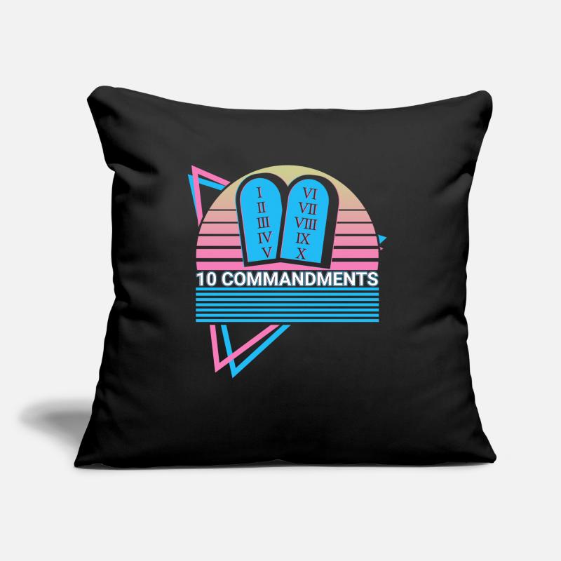 10 Commandements Christianisme Rétro Housse de coussin décorative 45 x 45 cm