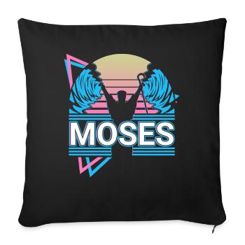 Moïse Prophète Juif Christianisme R - Housse de coussin décorative 45 x 45 cm - noir - Devant