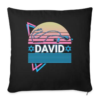 David Christian Christianity Retro - Sofa pillowcase 17,3'' x 17,3'' (45 x 45 cm) - black - Front