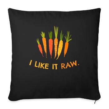 I Like It Carrots Vegetables - Sofa pillowcase 17,3'' x 17,3'' (45 x 45 cm) - black - Front