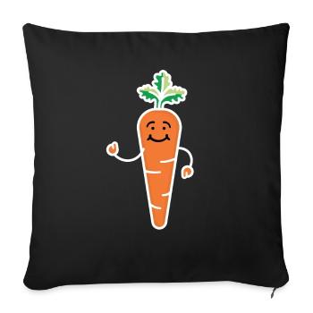 Carotte Homme Carotte Carottes Légumes - Housse de coussin décorative 45 x 45 cm - noir - Devant