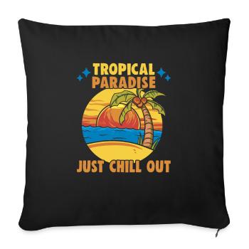 Beach holiday by the sea Design beach motif - Sofa pillowcase 17,3'' x 17,3'' (45 x 45 cm) - black - Front