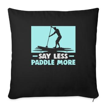 Sup Stand Up Paddle Design Sup Board Paddeln - Housse de coussin décorative 45 x 45 cm - noir - Devant