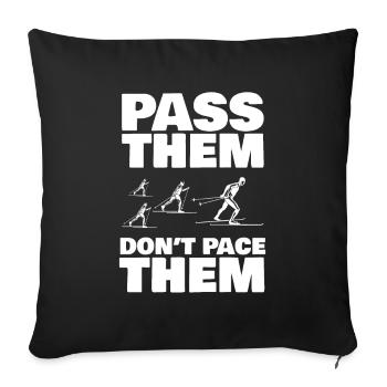 Skieurs de fond biathlon de fond - Housse de coussin décorative 45 x 45 cm - noir - Devant