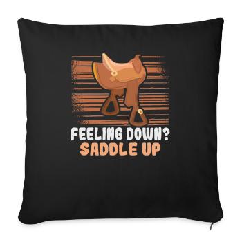 Design équestre et équestre pour les amoureux des chevaux - Housse de coussin décorative 45 x 45 cm - noir - Devant