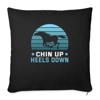 Design équestre et équestre pour les amoureux des chevaux - Housse de coussin décorative 45 x 45 cm - noir - Devant