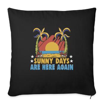 Beach holiday by the sea Design beach motif - Sofa pillowcase 17,3'' x 17,3'' (45 x 45 cm) - black - Front