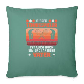 Joueur de tennis Fête des Pères Instructeur de tennis - Housse de coussin décorative 45 x 45 cm - vert sapin - Devant