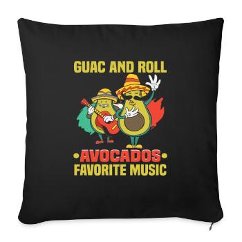 Avocado design for vegetarians and vegans - Sofa pillowcase 17,3'' x 17,3'' (45 x 45 cm) - black - Front