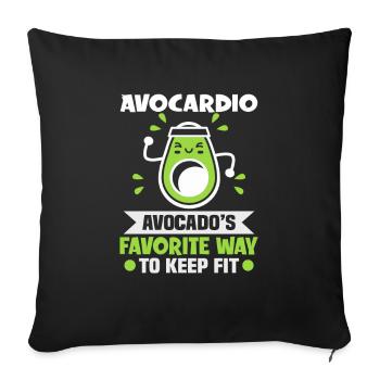 Avocardio design for vegetarians and vegans - Sofa pillowcase 17,3'' x 17,3'' (45 x 45 cm) - black - Front