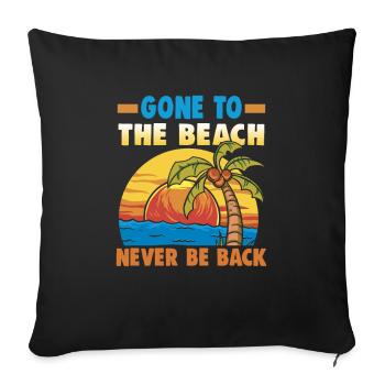 Vacances à la plage au bord de la mer Design motif de plage - Housse de coussin décorative 45 x 45 cm - noir - Devant