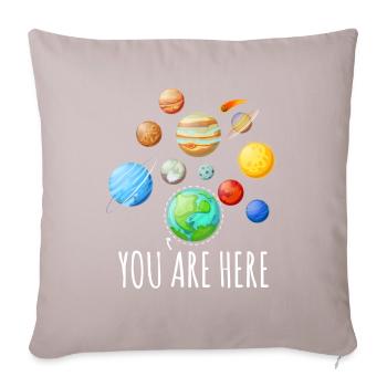 You Are Here Planet Astronaut Space - Sofa pillowcase 17,3'' x 17,3'' (45 x 45 cm) - light taupe - Front