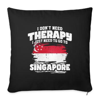 Singapore - Sofa pillowcase 17,3'' x 17,3'' (45 x 45 cm) - black - Front