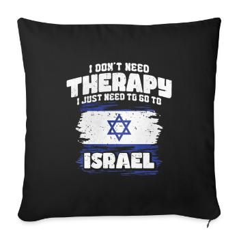 Israel - Sofa pillowcase 17,3'' x 17,3'' (45 x 45 cm) - black - Front