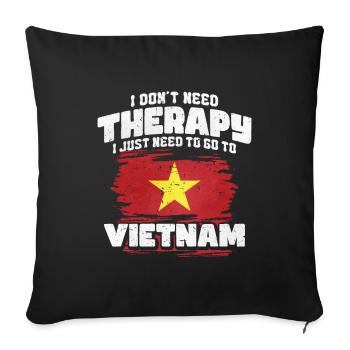 Vietnam - Housse de coussin décorative 45 x 45 cm - noir - Devant