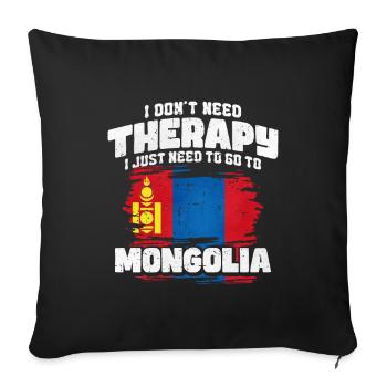 Mongolia - Sofa pillowcase 17,3'' x 17,3'' (45 x 45 cm) - black - Front