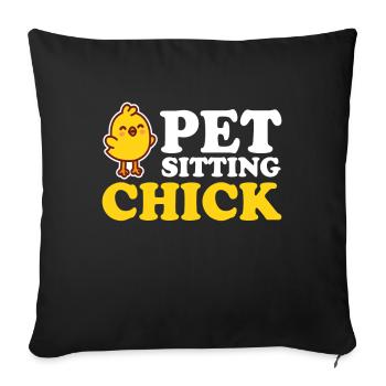 Pet Sitting Chick Petsitting - Sofa pillowcase 17,3'' x 17,3'' (45 x 45 cm) - black - Front