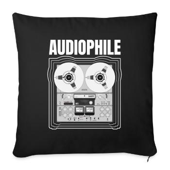 Magnétophone audiophile Tonbandgerät - Housse de coussin décorative 45 x 45 cm - noir - Devant