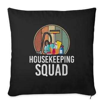 Housekeeping Squad Vintage Housekeeper Cleaner - Sofa pillowcase 17,3'' x 17,3'' (45 x 45 cm) - black - Front
