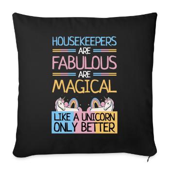 Housekeepers Fabulous Magical Unicorn Only Better - Sofa pillowcase 17,3'' x 17,3'' (45 x 45 cm) - black - Front